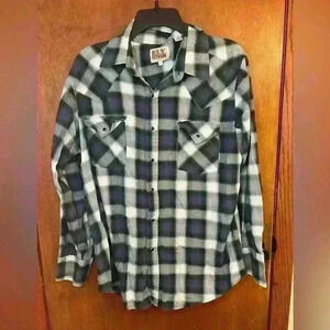 Ely Cattleman Men’s Cotton Flannel Snap Button Up Shirt